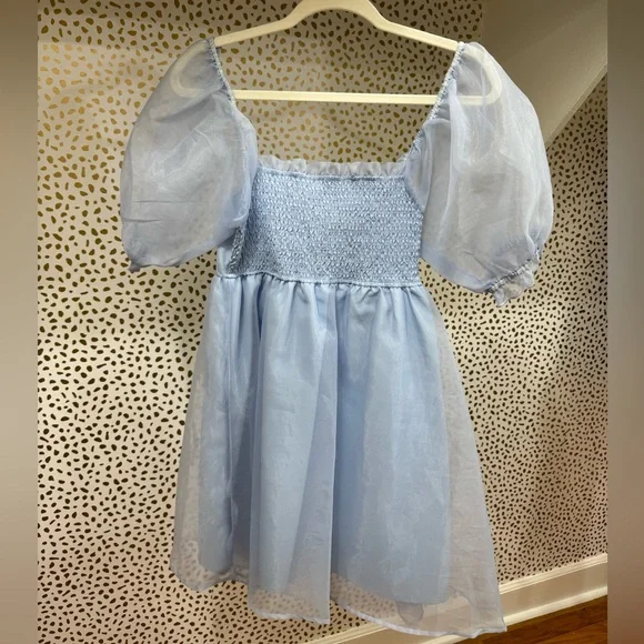Allison + Kelly light blue puff dress size M - Picture 3 of 3